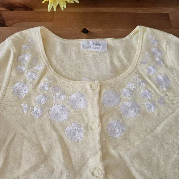 LOFT - Women's Round Neck 3/4 Sleeve Button Down Cardigan Sweaters Size XS - Picture 7 of 12